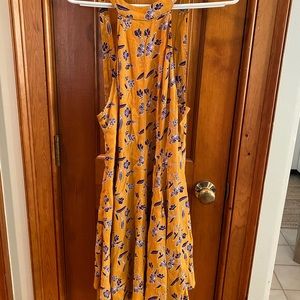 Mustard backless dress